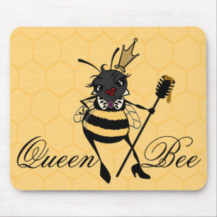 CUTE QUEEN BEE HORIZONTAL HONEYCOMB MOUSE PAD