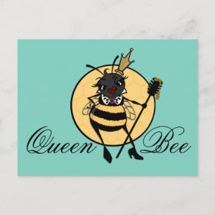CUTE QUEEN BEE HORIZONTAL POSTCARD