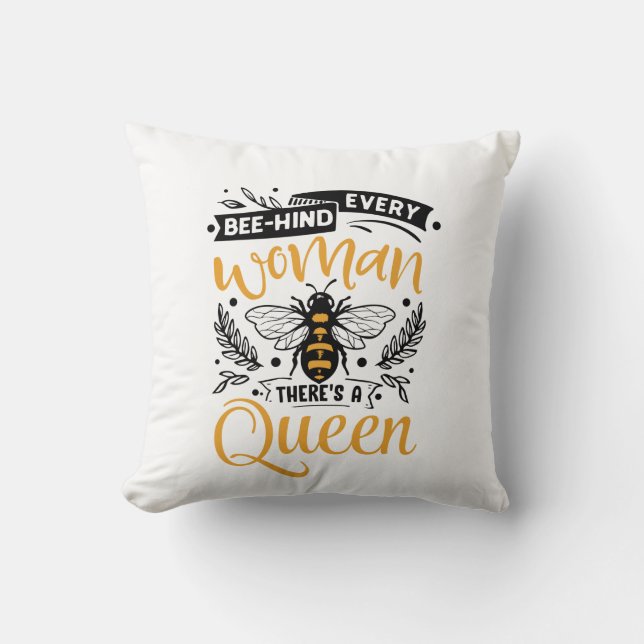 cute queen bee lovers word art  cushion (Front)