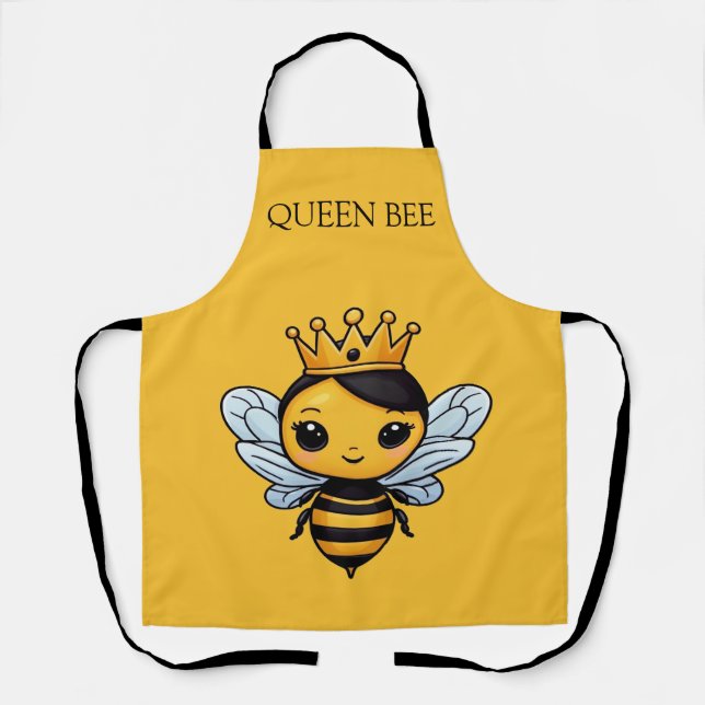 Cute Queen Bee Personalise Apron (Front)