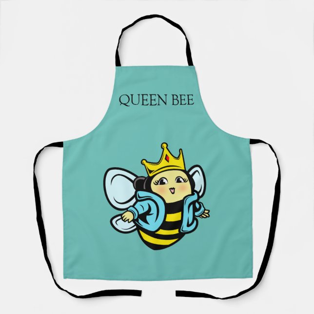 Cute Queen Bee Personalise Apron (Front)