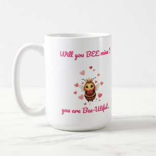 cute queen bee valentine  coffee mug