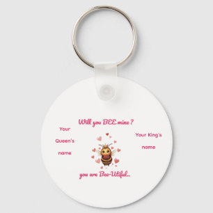 cute queen bee valentine key ring