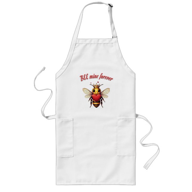 cute queen bee valentine long apron (Front)