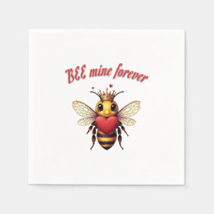 cute queen bee valentine napkin