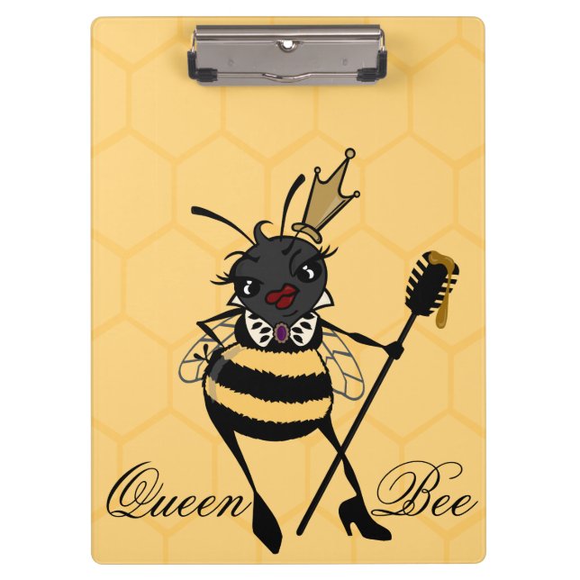 CUTE QUEEN BEE WITH HONEYCOMB CLIPBOARD (Front)