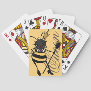 CUTE QUEEN BEE WITH HONEYCOMB PLAYING CARDS