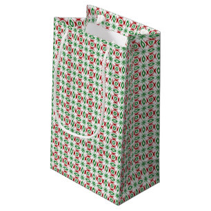 Cute Quirky Cabincore Minimalist Christmas Ikat Small Gift Bag