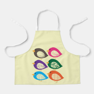Cute quirky colourful birds apron