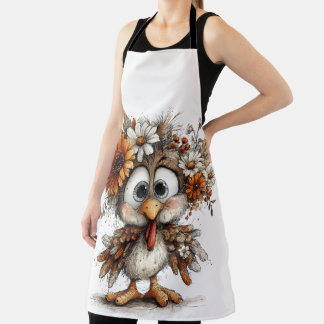 CUTE QUIRKY FALL THANKSGIVING TURKEY APRON