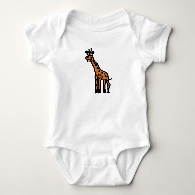 Cute & Quirky Hand-Drawn Giraffe Infant Bodysuit (Front)