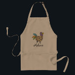 Cute Quirky Hen Doodle Personalised Standard Apron<br><div class="desc">Cute personalised apron with quirky coloured drawing of a hen.</div>