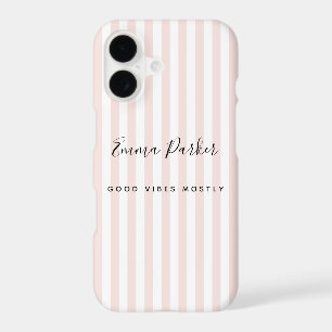 Cute Quirky Humour Girl Name Good Vibes Pink Strip