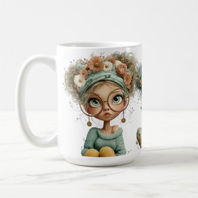 CUTE QUIRKY LITTLE IRISH GIRLS  COFFEE MUG (Left)