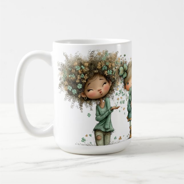CUTE QUIRKY LITTLE IRISH GIRLS  COFFEE MUG (Left)