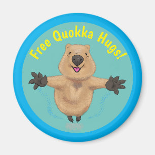 Cute quokka jumping cartoon magnet