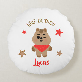Cute Quokka Little Buddy Personalised Design Round Cushion