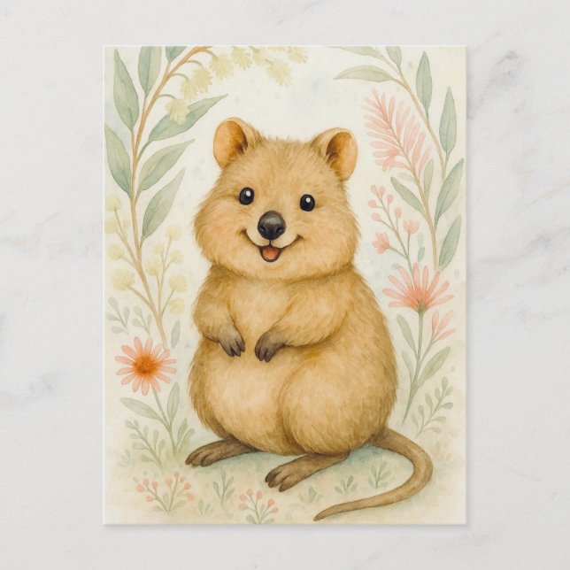Cute Quokka Spring Summer Kangaroo Animal Postcard (Front)