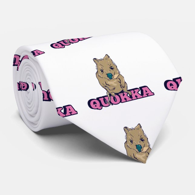 Cute Quokka Tie (Rolled)