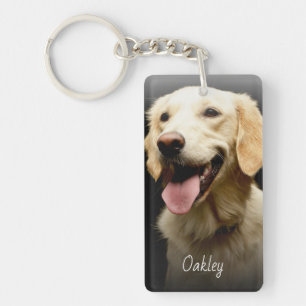 Cute Quote Custom Dog Photo Name Key Ring