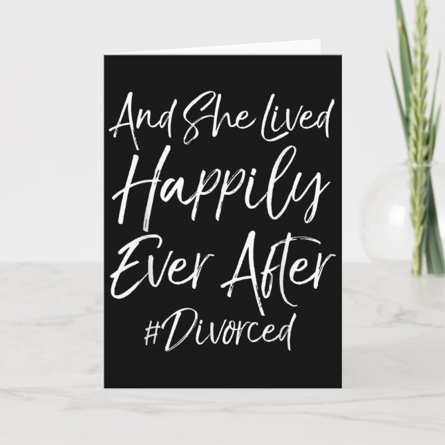 Cute Quote Womens And She Lived Haply Ever After # Card (Front)
