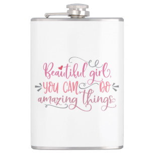 Cute Quotes For Girls Hip Flask