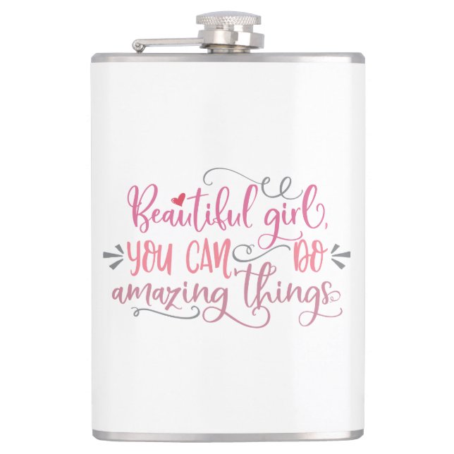 Cute Quotes For Girls Hip Flask (Front)
