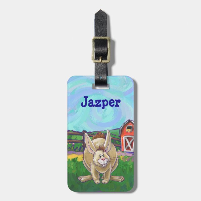 Cute Rabbit Animal Parade Luggage Tag (Front Vertical)
