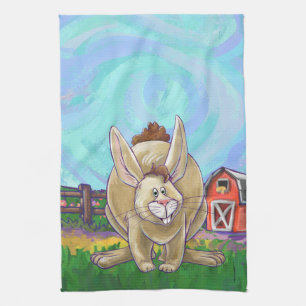 Cute Rabbit Animal Parade Tea Towel