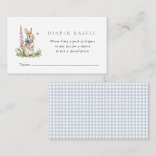 Cute Rabbit Baby boy shower diaper raffle  Enclosure Card