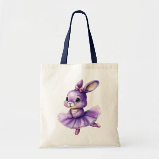 Cute rabbit ballerina dancing ballet tote bag