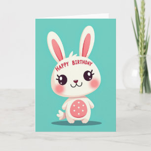 Cute Rabbit Birthday Card