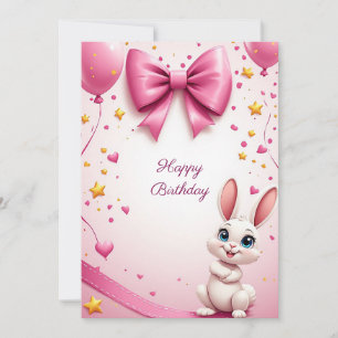 Cute Rabbit Birthday Celebration 🐰 Invitation