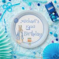 Cute Rabbit Blue 2nd Two Birthday Party