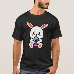 Cute Rabbit Boba Tea Kawaii Present Anime Rabbit L T-Shirt