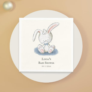 Cute Rabbit Boy Baby Shower Napkin