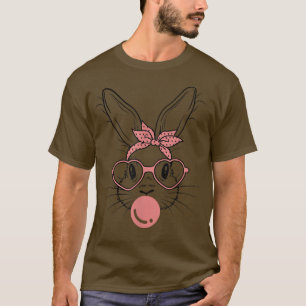 Cute Rabbit Bunny Blowing Bubble Gum Easter Day T-Shirt
