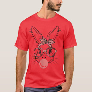 Cute Rabbit Bunny Blowing Bubble Gum Easter Day T- T-Shirt