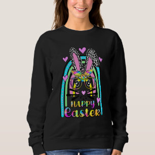 Cute Rabbit Bunny Face Leopard Glasses Headband Ea Sweatshirt
