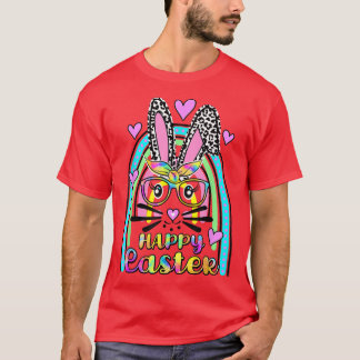 Cute Rabbit Bunny Face Leopard Glasses Headband Ea T-Shirt