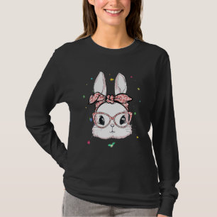 Cute Rabbit Bunny Face Leopard Glasses Headband Ea T-Shirt