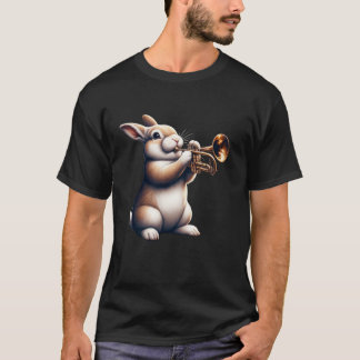 Cute Rabbit Bunny Playing Trumpet Rabbits Musician T-Shirt