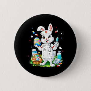 Cute Rabbit Bunny RN CNA ICU Easter Nurse Men 6 Cm Round Badge