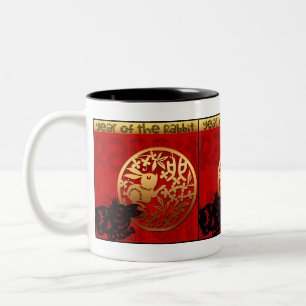 Cute Rabbit Chinese Year Zodiac Birthday 2TM Two-Tone Coffee Mug