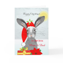 Cute Rabbit Christmas Holiday Personalized Special