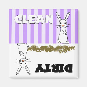 Cute Rabbit Clean / Dirty Dishwasher Magnet