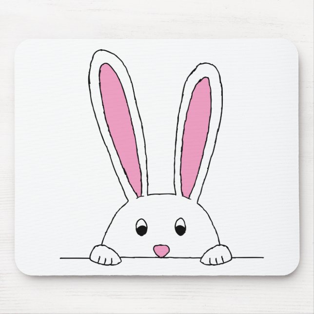 Cute Rabbit Clipart Peaking Cute Animals Bunny Art Mouse Mat (Front)