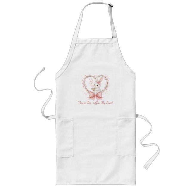 Cute Rabbit Cooking Apron - Personalized Chef Gift (Front)