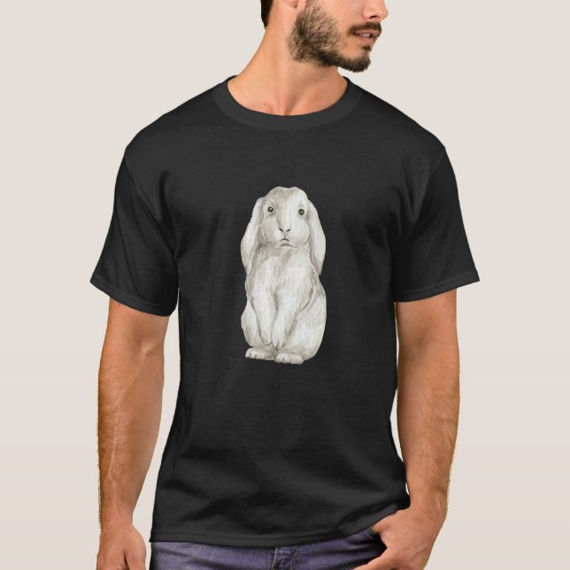 Cute Rabbit Cute Rabbit Watercolor T-Shirt (Front)