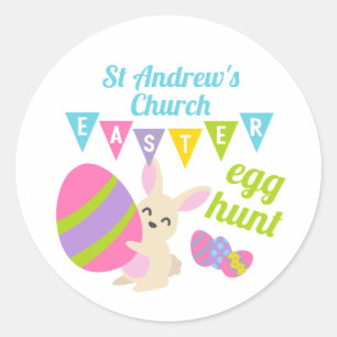 Cute Rabbit Easter Egg Hunt Classic Round Sticker